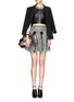 Figure View - Click To Enlarge - LANVIN - 'Paper bag' soft metallic leather pouch