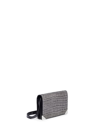 Front View - Click To Enlarge - ALEXANDER WANG - 'Prisma' mini crocodile emboss leather shoulder bag