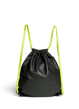 Back View - Click To Enlarge - ALEXANDER WANG - Fluorescent leather gym sack