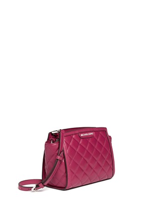 Front View - Click To Enlarge - MICHAEL KORS - 'Selma' medium quilted leather messenger bag
