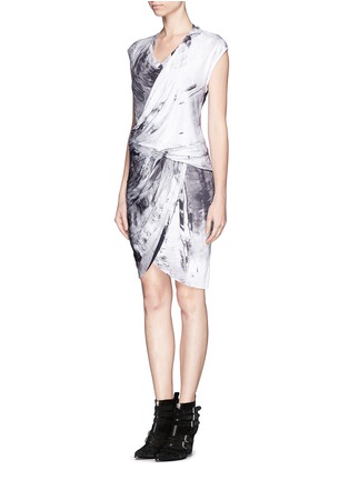 Figure View - Click To Enlarge - HELMUT LANG - Tidal print jersey drape dress
