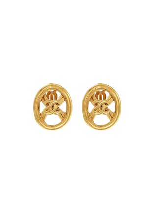 Main View - Click To Enlarge - VINTAGE CHANEL - Cutout logo clip stud earrings