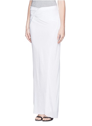 Front View - Click To Enlarge - HELMUT LANG - Twist front jersey maxi skirt