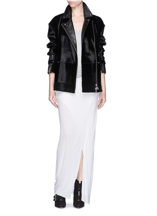 Figure View - Click To Enlarge - HELMUT LANG - Twist front jersey maxi skirt