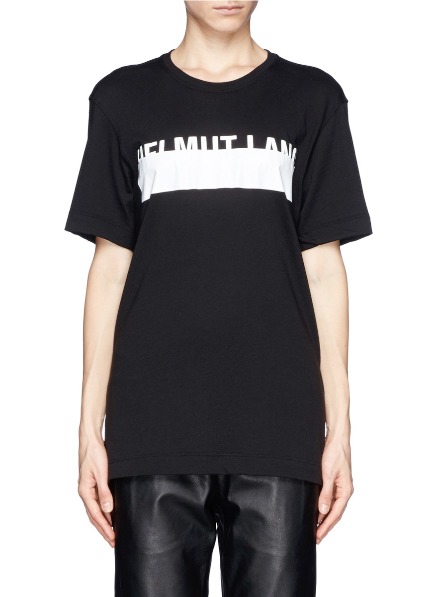 HELMUT LANG - Logo T-shirt - on SALE | Black T-Shirts Tops | Womenswear ...