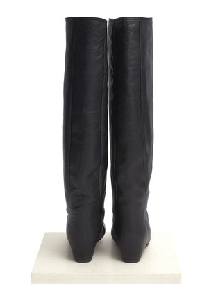 Back View - Click To Enlarge - LANVIN - Concealed wedge leather boots