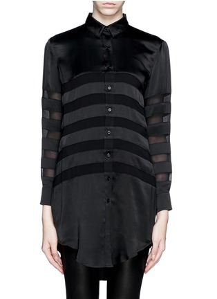 Main View - Click To Enlarge - EACH X OTHER - 'Mariner' semi sheer silk stripe shirt