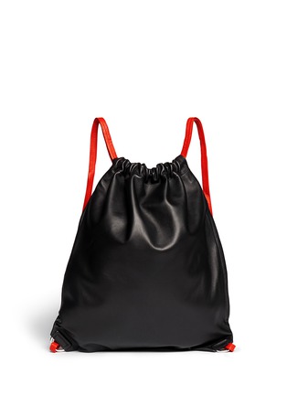 Main View - Click To Enlarge - ALEXANDER WANG - Fluorescent strap leather gym sack