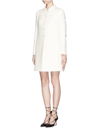 Front View - Click To Enlarge - VALENTINO GARAVANI - Inverted pleat back swing coat