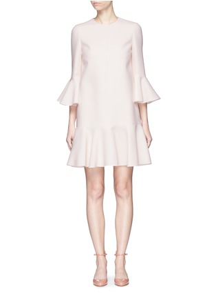 Main View - Click To Enlarge - VALENTINO GARAVANI - Fluted sleeve Crepe Couture dress