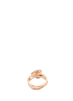 Detail View - Click To Enlarge - ANYALLERIE - 'Rose Blossom' diamond gemstone 18k rose gold convertible ring