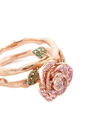 Detail View - Click To Enlarge - ANYALLERIE - 'Rose Blossom' diamond gemstone 18k rose gold convertible ring