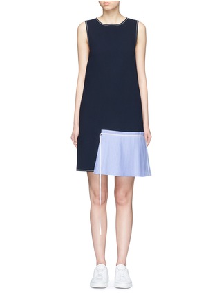 Main View - Click To Enlarge - COMME MOI - Pleated panel crepe sleeveless dress