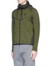 Front View - Click To Enlarge - NIKE - 'Windrunner' mesh print Tech Fleece zip hoodie