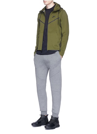 Figure View - Click To Enlarge - NIKE - 'Windrunner' mesh print Tech Fleece zip hoodie