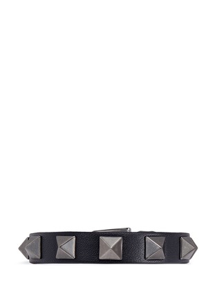 Main View - Click To Enlarge - VALENTINO GARAVANI - 'Rockstud Noir' calfskin leather bracelet