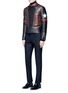Figure View - Click To Enlarge - GIVENCHY - Colourblock star patch leather biker jacket