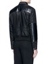 Back View - Click To Enlarge - GIVENCHY - Studded leather panel padded blouson jacket