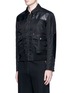 Front View - Click To Enlarge - GIVENCHY - Studded leather panel padded blouson jacket