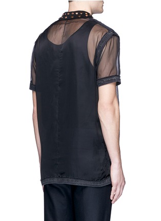 Back View - Click To Enlarge - GIVENCHY - Studded collar silk organza polo shirt