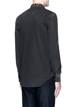 Back View - Click To Enlarge - GIVENCHY - Studded collar denim shirt