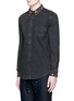 Front View - Click To Enlarge - GIVENCHY - Studded collar denim shirt