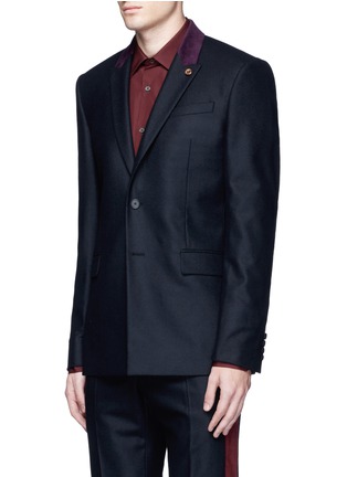 Front View - Click To Enlarge - GIVENCHY - Velvet collar wool blazer