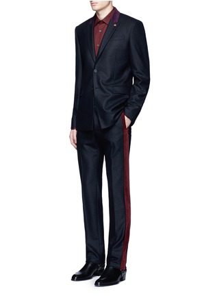 Figure View - Click To Enlarge - GIVENCHY - Velvet collar wool blazer