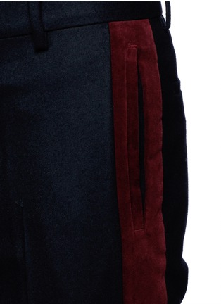Detail View - Click To Enlarge - GIVENCHY - Velvet stripe wool pants