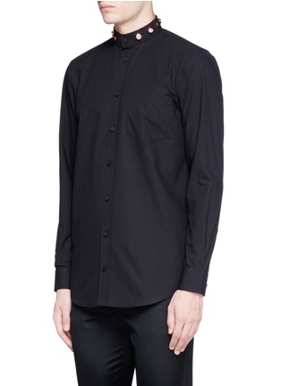 Front View - Click To Enlarge - GIVENCHY - Studded Mandarin collar poplin shirt