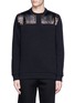 Main View - Click To Enlarge - GIVENCHY - Studded leather yoke sweatshirt