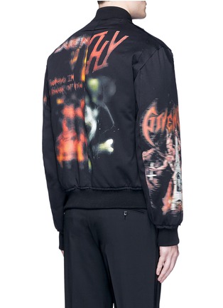Back View - Click To Enlarge - GIVENCHY - 'Heavy Metal' print padded bomber jacket