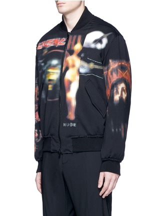 Front View - Click To Enlarge - GIVENCHY - 'Heavy Metal' print padded bomber jacket