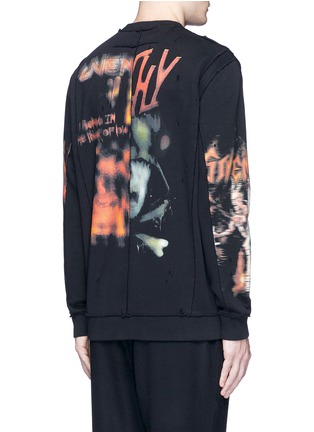 Back View - Click To Enlarge - GIVENCHY - 'Heavy metal' print patchwork sweatshirt
