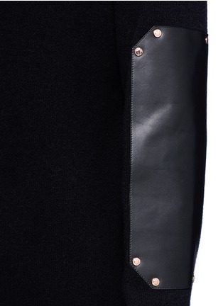 Detail View - Click To Enlarge - GIVENCHY - Leather elbow patch wool sweater
