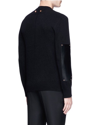 Back View - Click To Enlarge - GIVENCHY - Leather elbow patch wool sweater