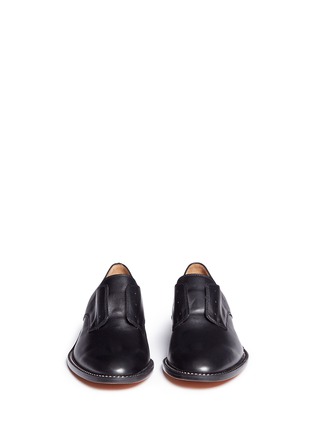 Front View - Click To Enlarge - GIVENCHY - Double chain laceless leather Derbies