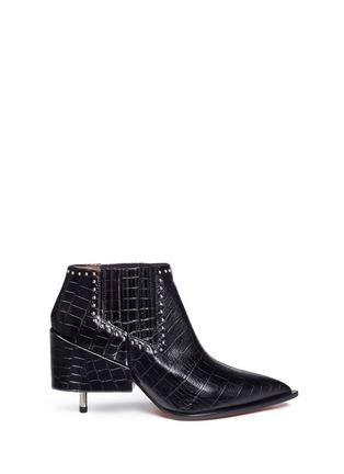 Main View - Click To Enlarge - GIVENCHY - 'Elegant' screw heel croc embossed Chelsea boots