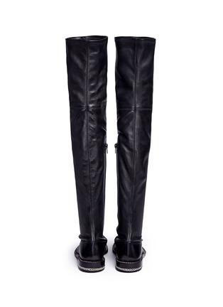 Back View - Click To Enlarge - GIVENCHY - Chain trim heel leather thigh high boots