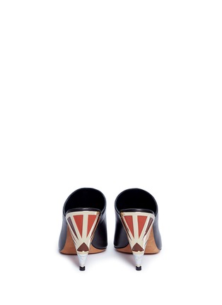 Back View - Click To Enlarge - GIVENCHY - 'Show' mixed cone heel leather sandals