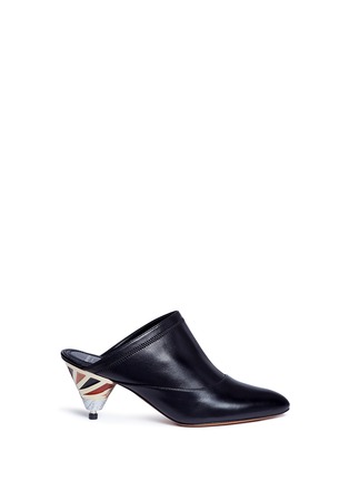 Main View - Click To Enlarge - GIVENCHY - 'Show' mixed cone heel leather mules