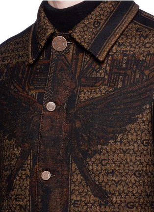 Detail View - Click To Enlarge - GIVENCHY - Angel print star logo herringbone jacket