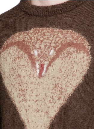 Detail View - Click To Enlarge - GIVENCHY - Cobra intarsia mohair-wool sweater