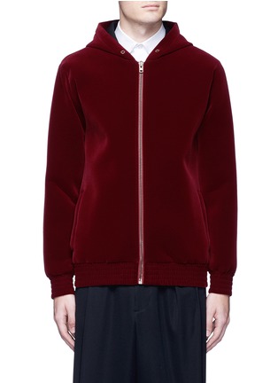 Main View - Click To Enlarge - GIVENCHY - Cobra patch velvet zip hoodie
