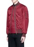 Front View - Click To Enlarge - GIVENCHY - Double zip front padded bomber jacket
