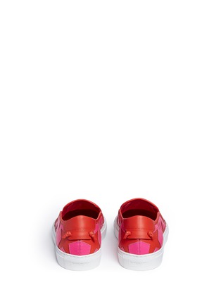 Back View - Click To Enlarge - GIVENCHY - 'Street' cutout star patchwork leather skate slip-ons