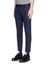 Front View - Click To Enlarge - 73088 - Slim fit cotton blend cropped pants