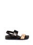 Main View - Click To Enlarge - FIGS BY FIGUEROA - 'Figulous' leather strap hinged slingback sandals
