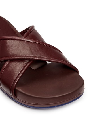 Detail View - Click To Enlarge - FIGS BY FIGUEROA - 'Figomatic' leather strap hinged slide sandals
