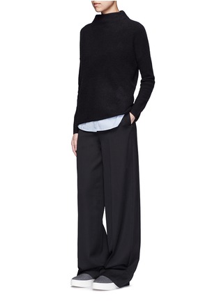 Figure View - Click To Enlarge - VINCE - Funnel neck boiled cashmere sweater